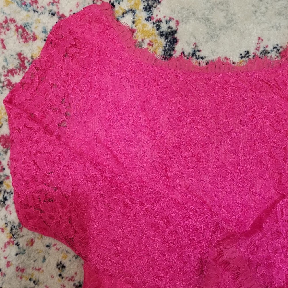 DVF Zarita Lace Pink Dress - Picture 3 of 3